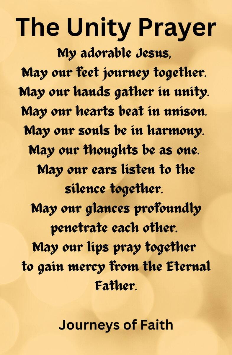 The Unity Prayer Card - Packages - Journeys of Faith