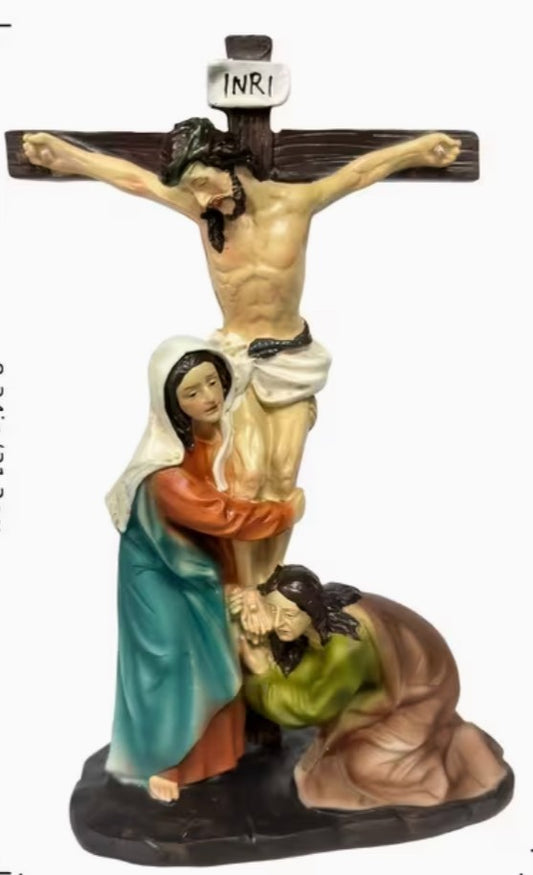 The Crucifixion with Bl Mary & Mary Magdalene, 8" statue, New #Gftshp-248