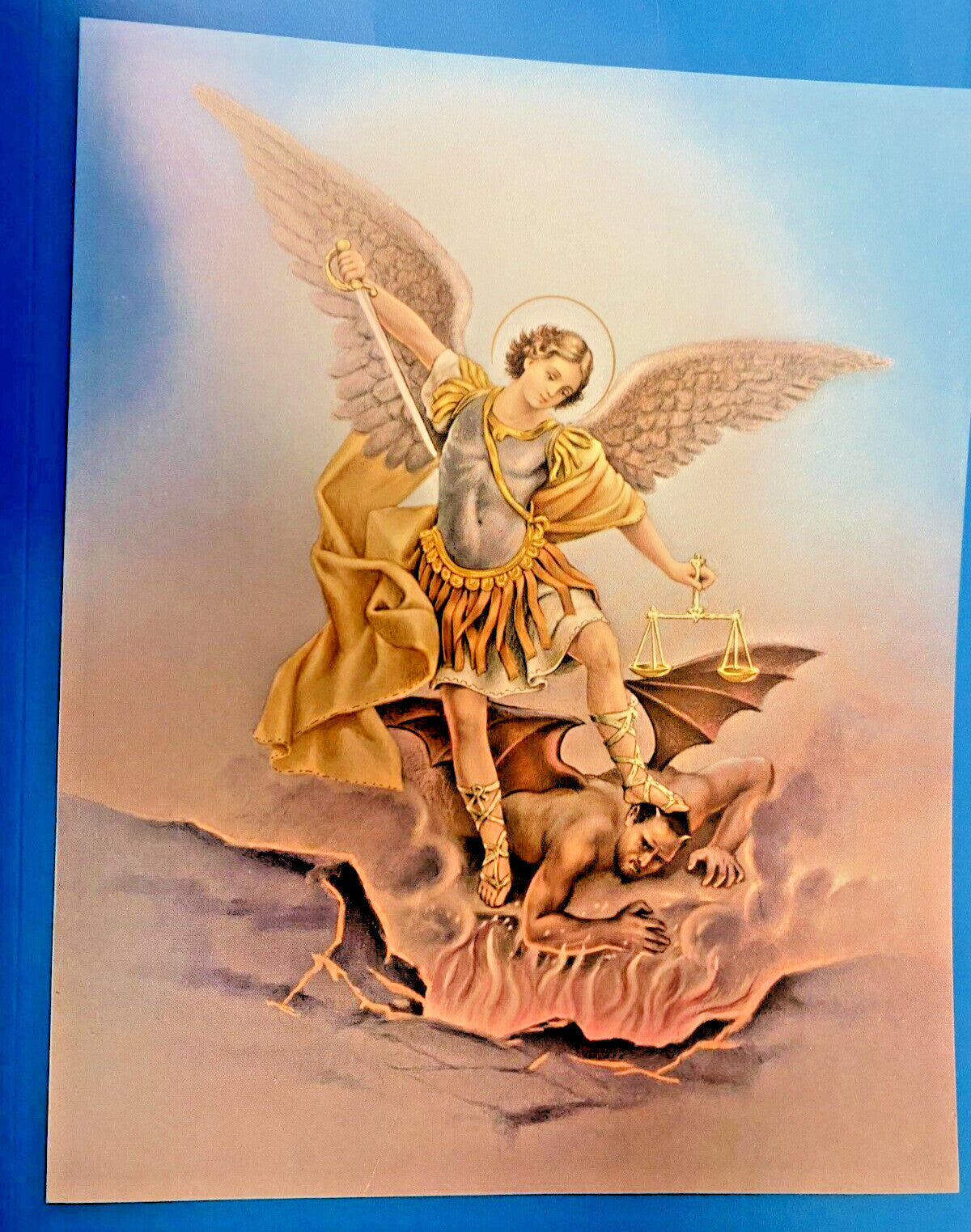 Saint Michael the Archangel 8x10 print by Bob and Penny Lord, featuring a religious Christian collectible artwork.