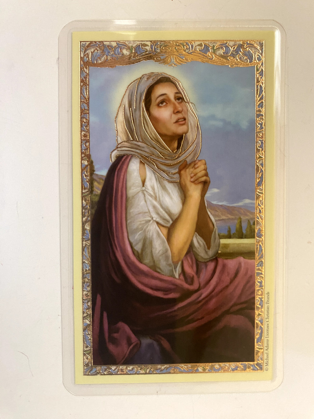 Saint Monica Laminated Prayer Card, New #PCL-16