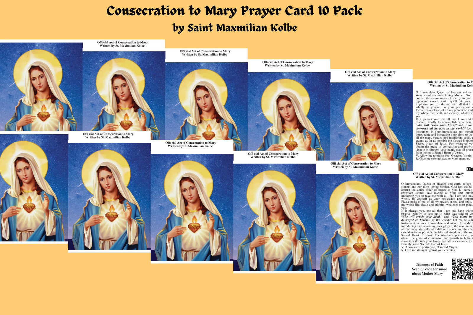 Consecration to Mother Mary Prayer Card Laminated - Journeys of Faith