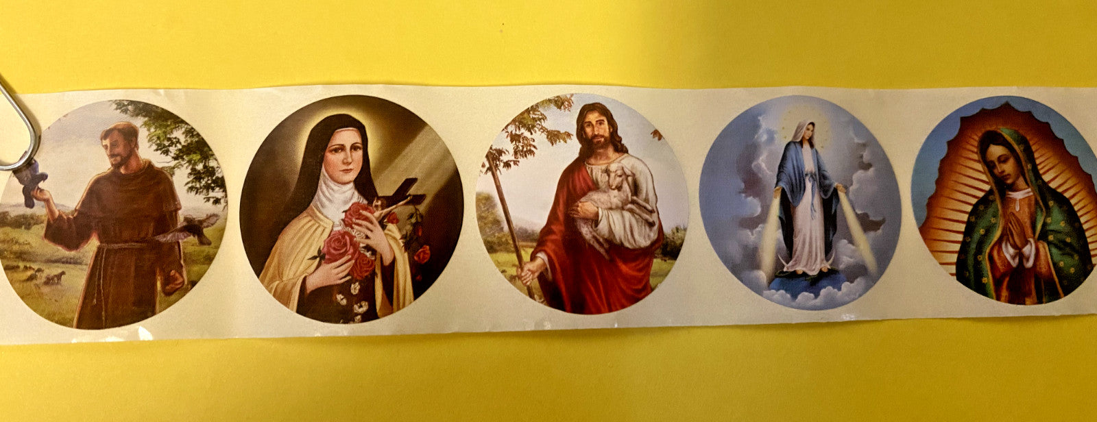 Assorted Saint Stickers, 100 count, 1.75" diam,  New #AB-041 - Journeys of Faith
