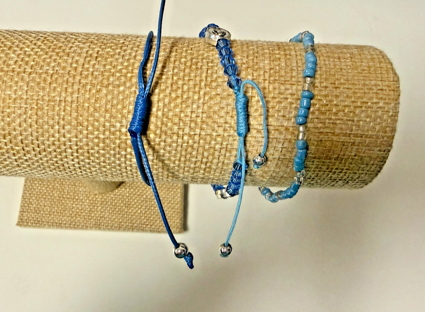 Our Lady of the Miraculous Medal 3 Pc Blue Cord Bracelets