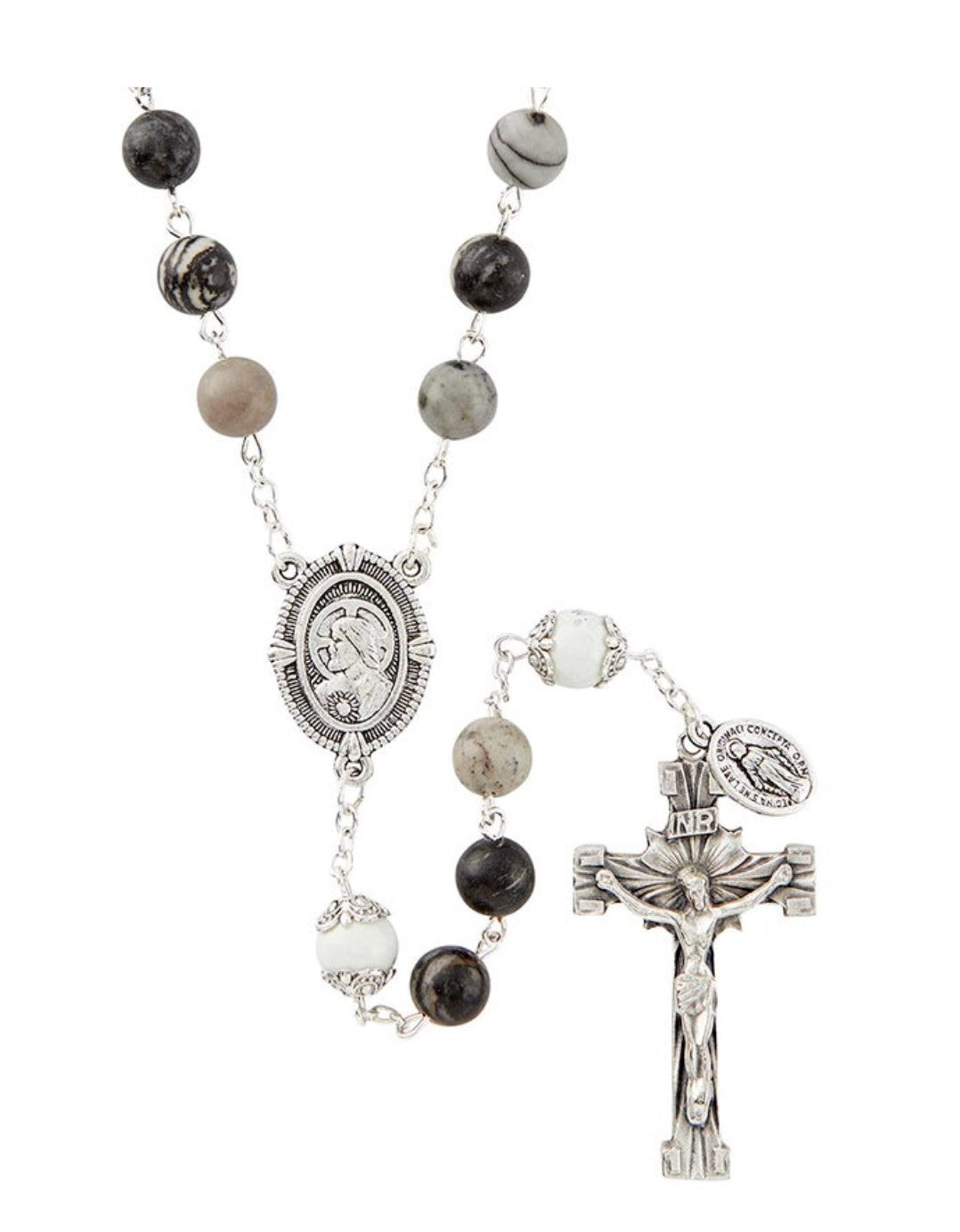 Zebra Japer Stone Beads Rosary, New #Gftshp-56 - Journeys of Faith