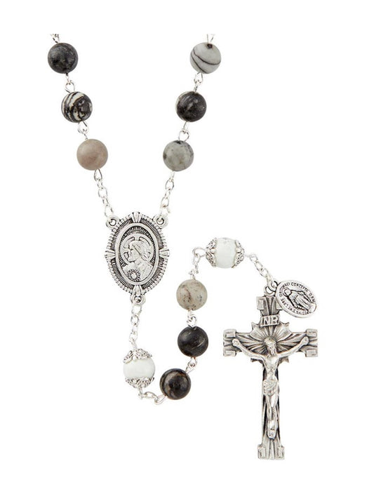 Zebra Japer Stone Beads Rosary, New #Gftshp-56 - Journeys of Faith
