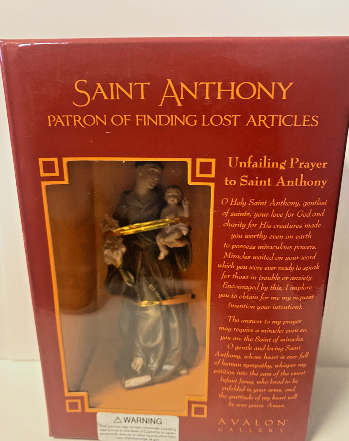 Saint Anthony of Padua  Small 4" Statue,  New #AB-100 - Bob and Penny Lord