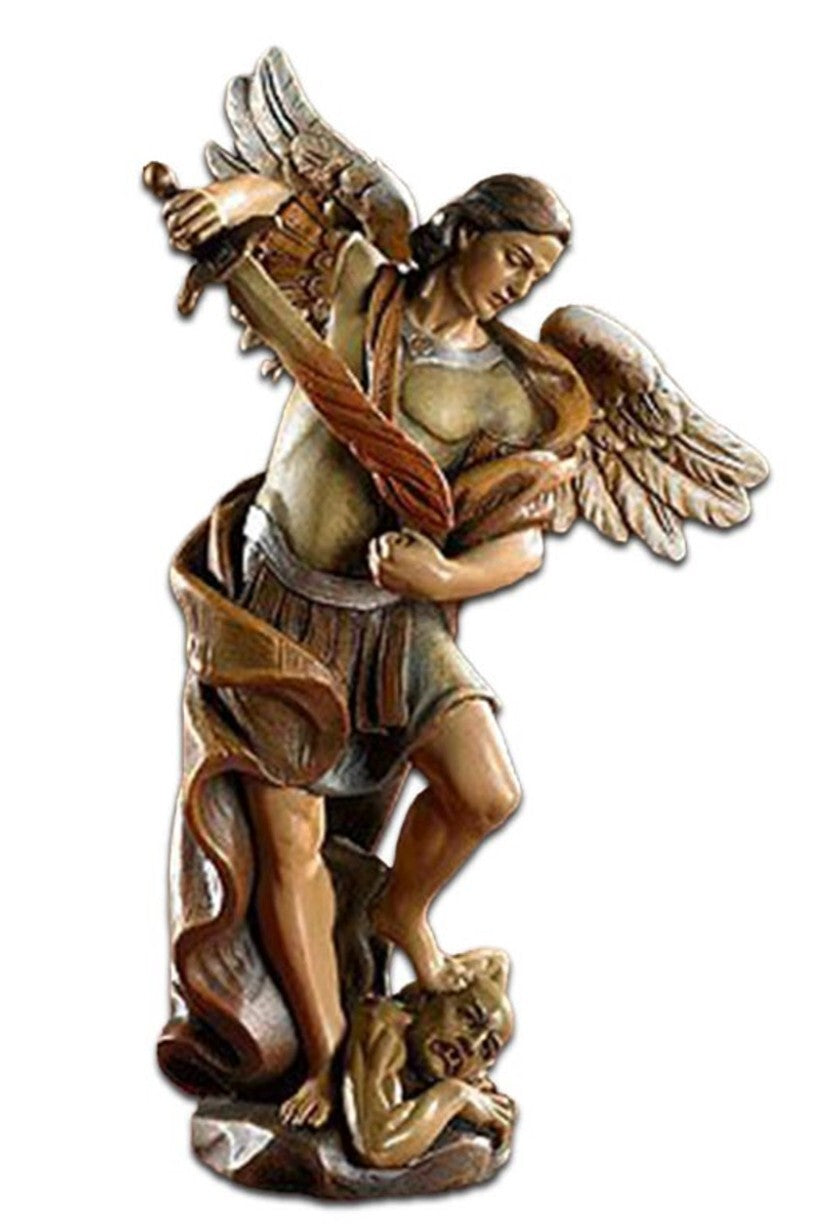 Saint Michael the Archangel 4-inch religious statue by Bob and Penny Lord, detailed Christian collectible figure.