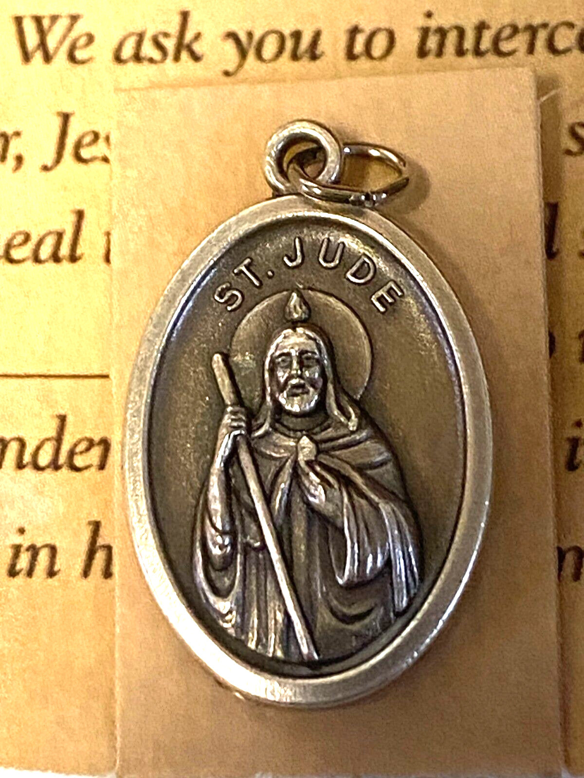 Saint Jude (Patron St of Difficult Situations) Prayer Card + Medal, New,#PCM-019