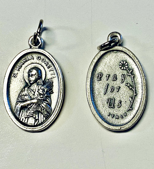 Saint Maria Goretti 1' Silver tone Medal, New  #MD-101 - Journeys of Faith