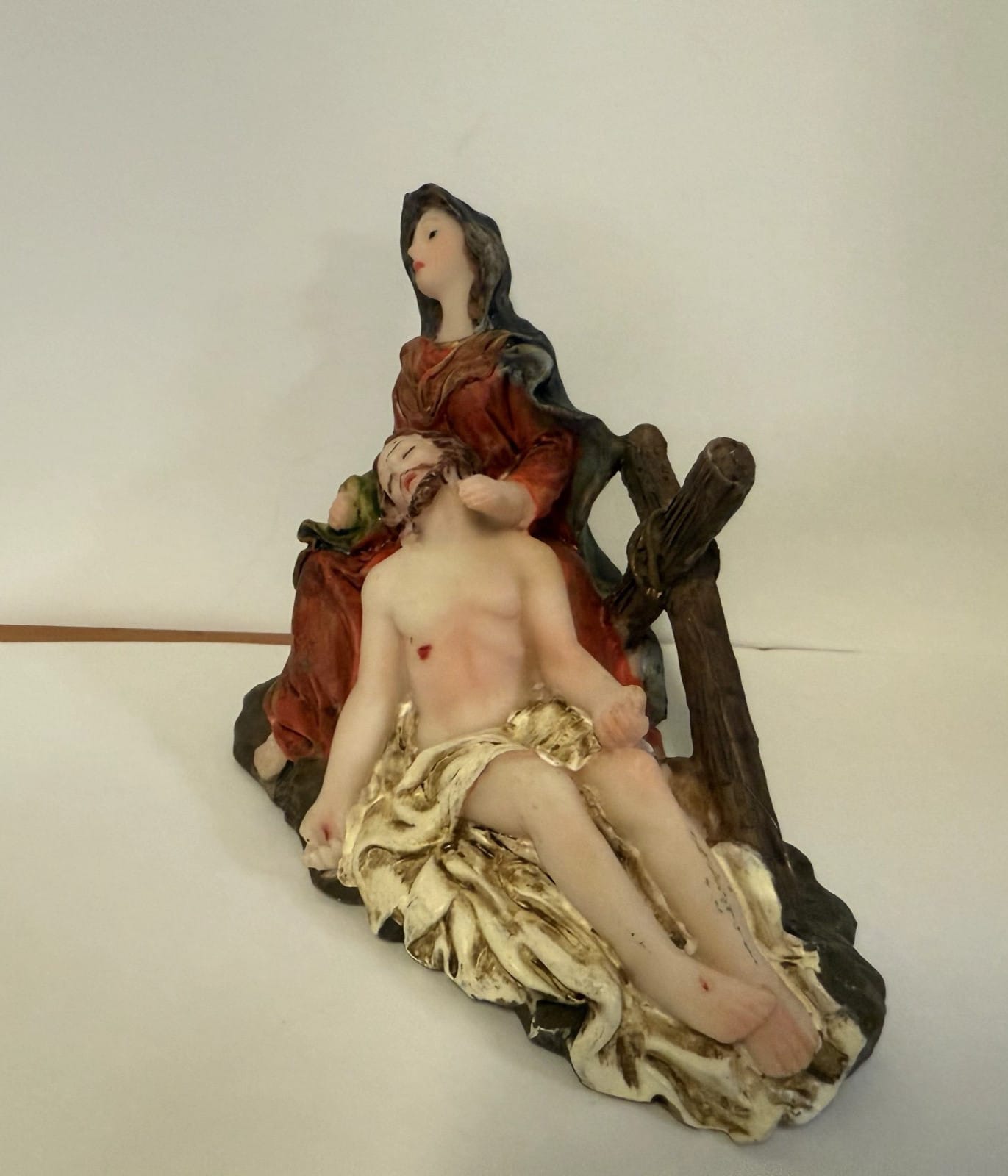 Colored Pieta 3-inch figurine by Journeys of Faith, depicting the Christian religious statue with detailed craftsmanship.