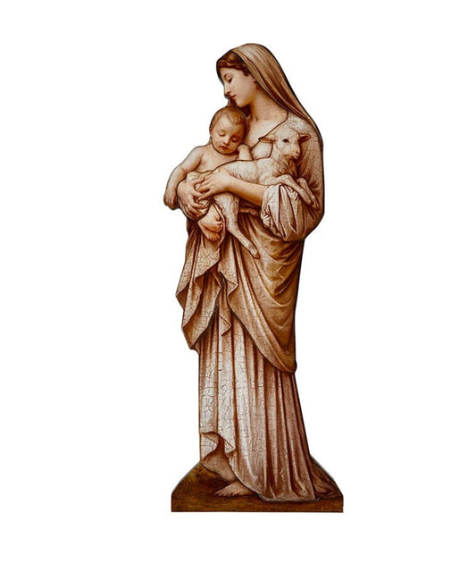 Blessed Mother Innocence 31 Inch Wood Wall or Stand-Alone Plaque