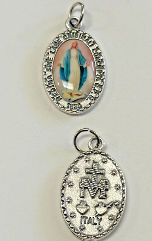 Our Lady of the Miraculous Color Image  1" Medal, New from Italy #MD-024 Journeys of Faith Collectibles:Religion & Spirituality:Christianity:Medals