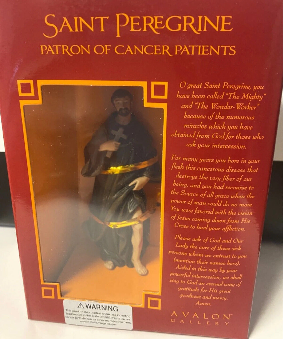 Saint Peregrine, (The Cancer Saint)  4" Statue, New - Bob and Penny Lord