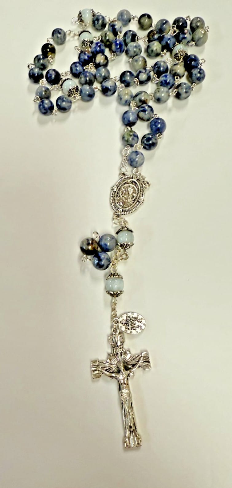 Blue Spot Stone Beads Rosary, New #Gftshp-55 Journeys of Faith Collectibles:Religion & Spirituality:Christianity:Rosaries