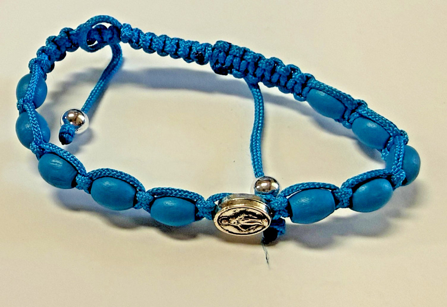 O L of the MIraculous Medal Aqua Blue Cord Bracelet,  New #Gftshp -142 - Journeys of Faith
