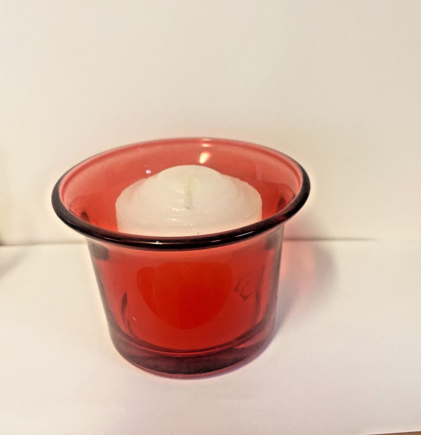 Red Votive Holder with Gold Metal Base, New #Gftshp