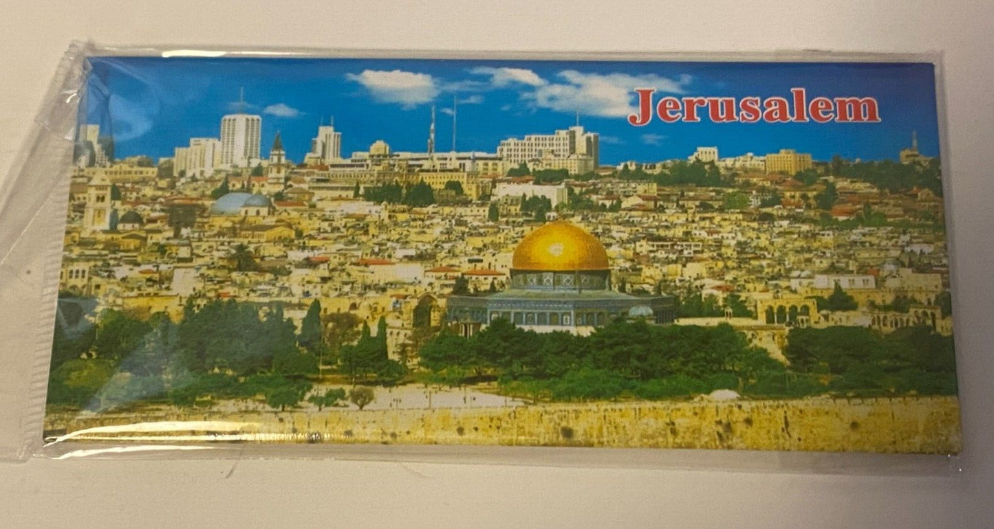 Jerusalem magnet from Journeys of Faith featuring religious Christian symbols, ideal for collecting or spiritual decor.