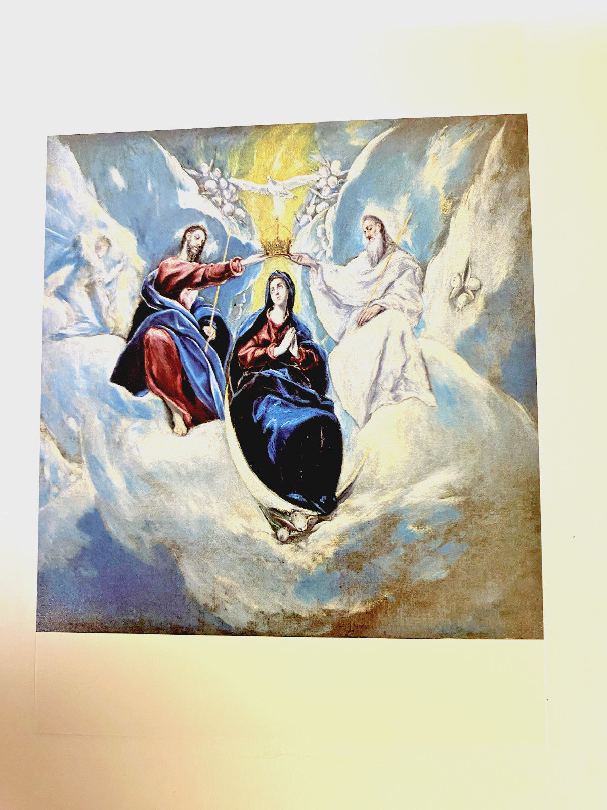6-inch by 4-inch Christian religious print of the Coronation of Virgin Mary by Bob and Penny Lord, collectible religious artwork.