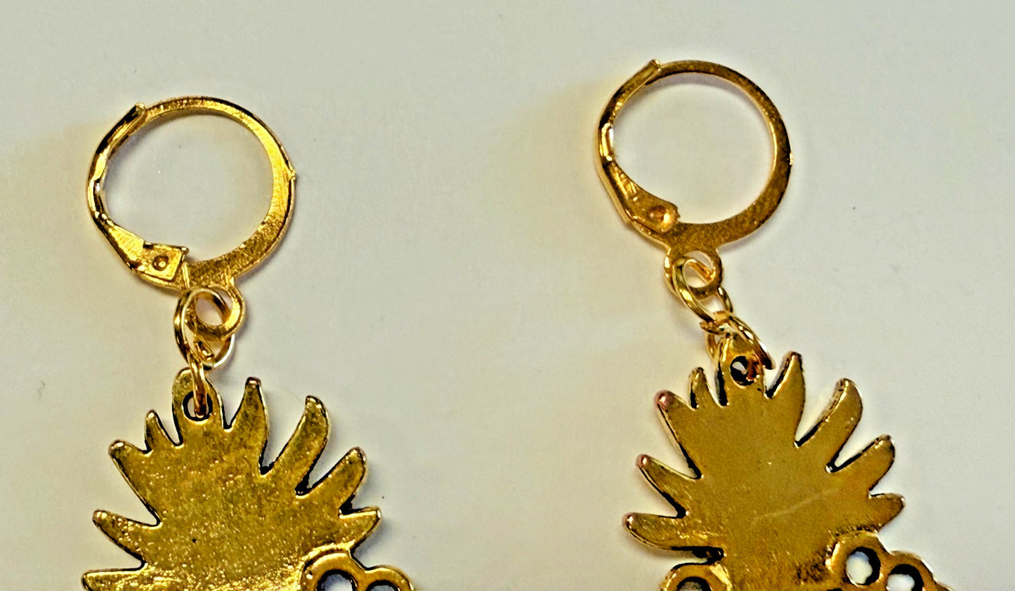 Sacred Heart Gold Tone Dangle Earrings, New #Gftshp-126 - Journeys of Faith