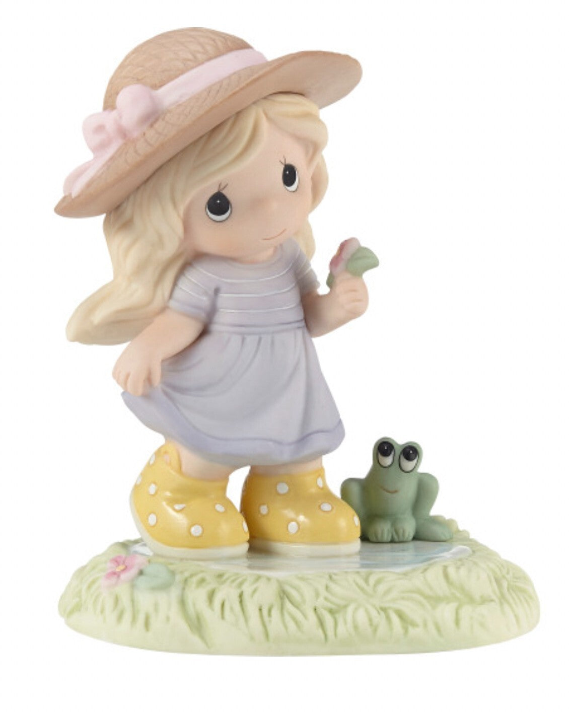 Precious Moments "You Put a Spring in My Step" collectible sculpture, decorative figurine with a charming, detailed design.