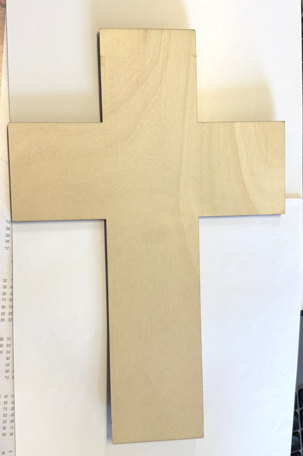 Jesus Christ 2D Flat Wood 12" Cross, New #AB-340-R2 - Journeys of Faith
