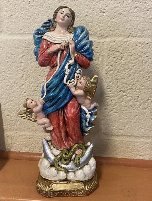 Our Lady Untier (Undoer)of Knots 12" , Statue,  New from Colombia #L040 - Journeys of Faith