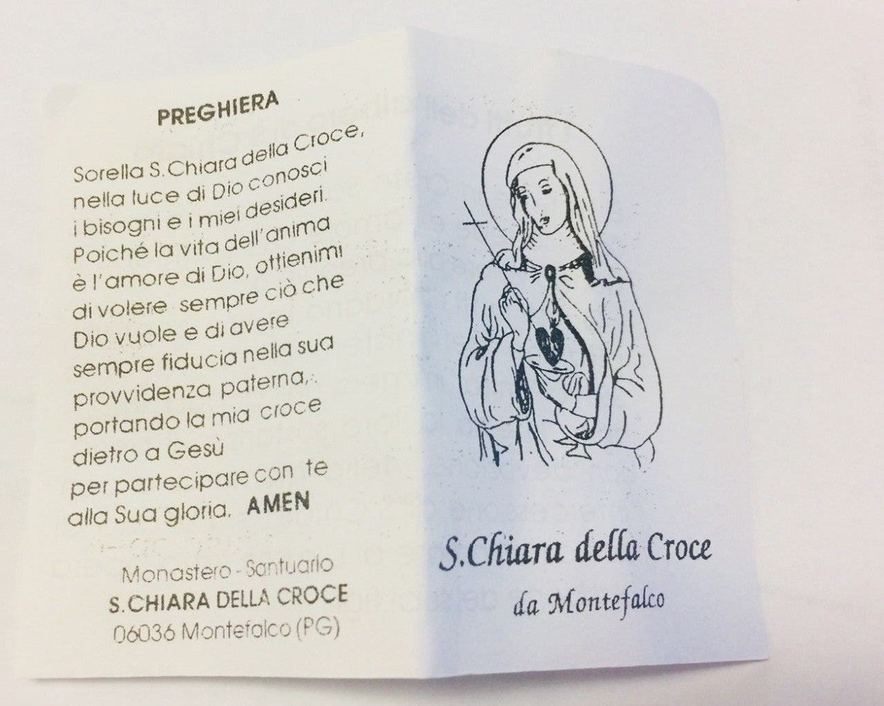 Saint Clare of Montefalco religious collectible figurine by Bob and Penny Lord, featuring detailed craftsmanship from Italy.