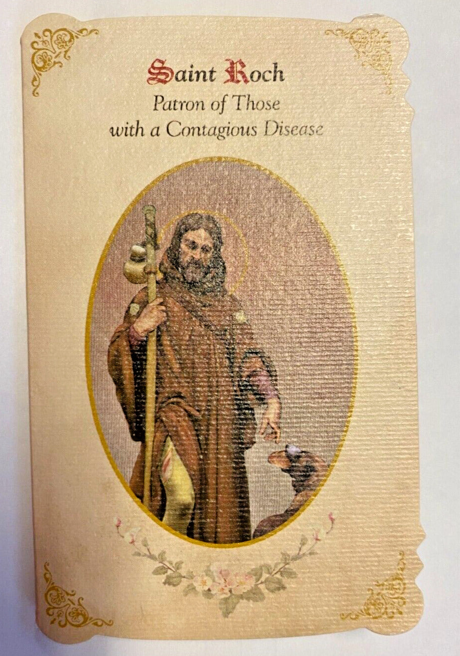 Saint Roch ( Patron of Plagues) Prayer Card + Medal, New #PCM-027 - Bob and Penny Lord