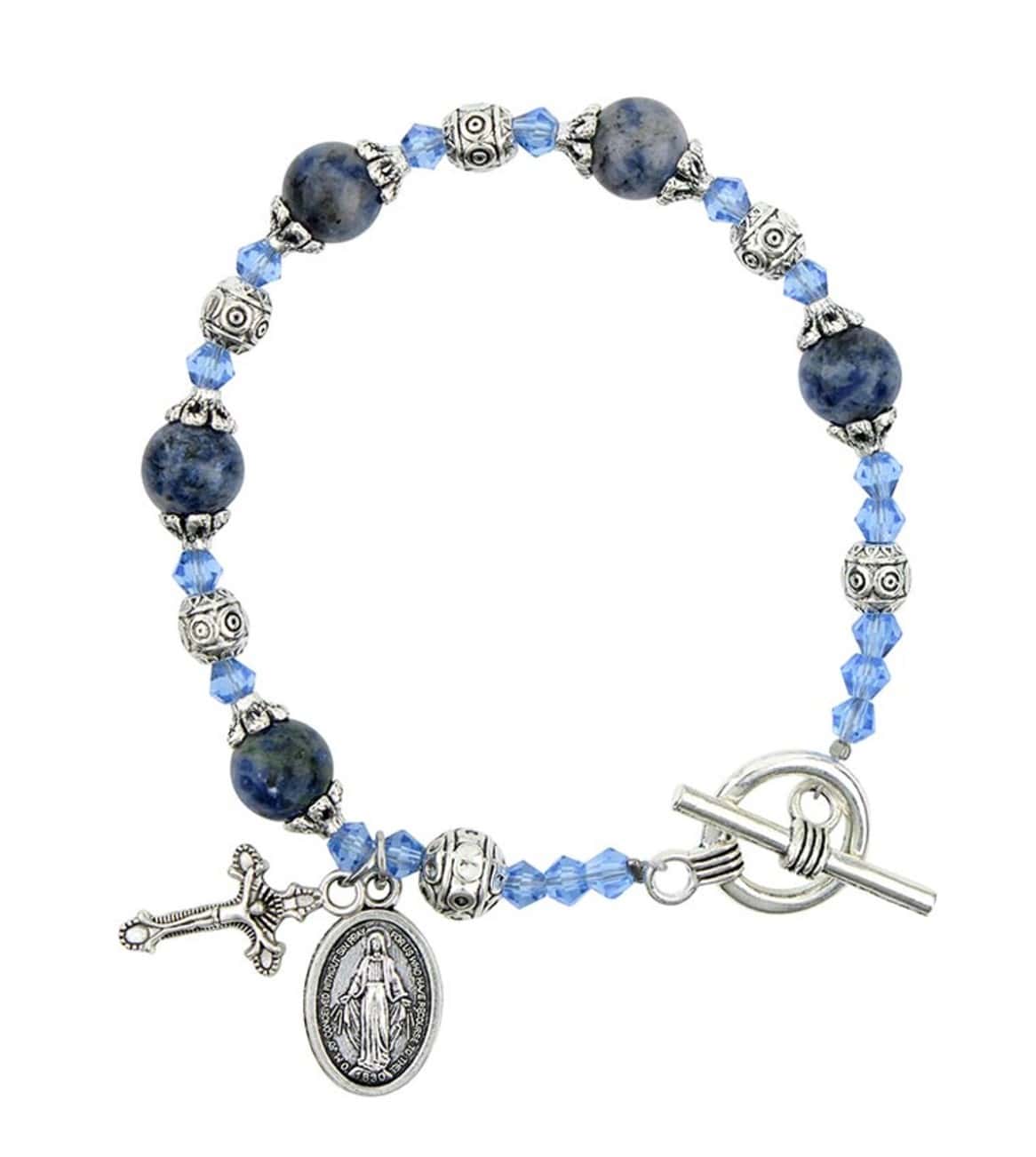 MIraculous Medal Cielo (Blue) Madonna del Parto  Bracelet, New #AB-070-4 Journeys of Faith Collectibles:Religion & Spirituality:Christianity:Jewelry
