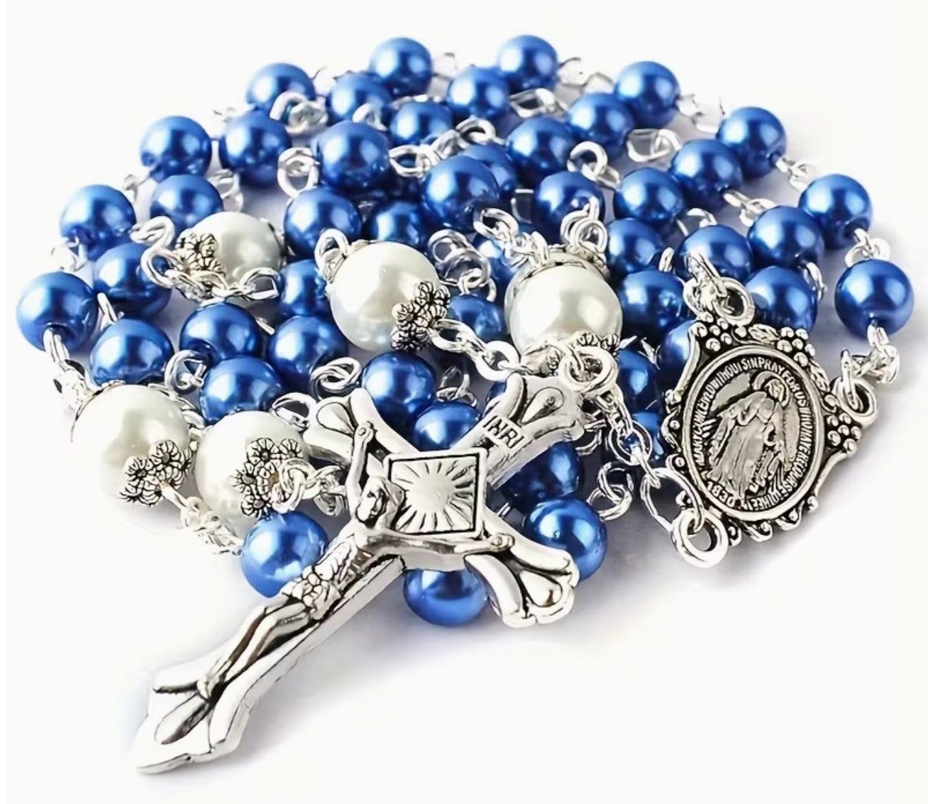 O.L. of  the Miraculous Medal Blue Rosary,  New  #Gftshp-119 - Journeys of Faith