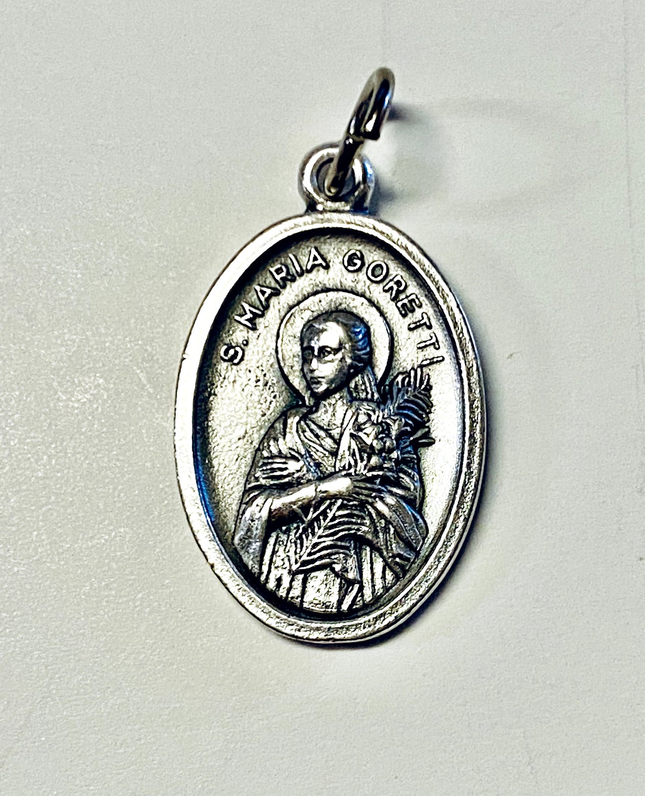 Saint Maria Goretti 1' Silver tone Medal, New  #MD-101