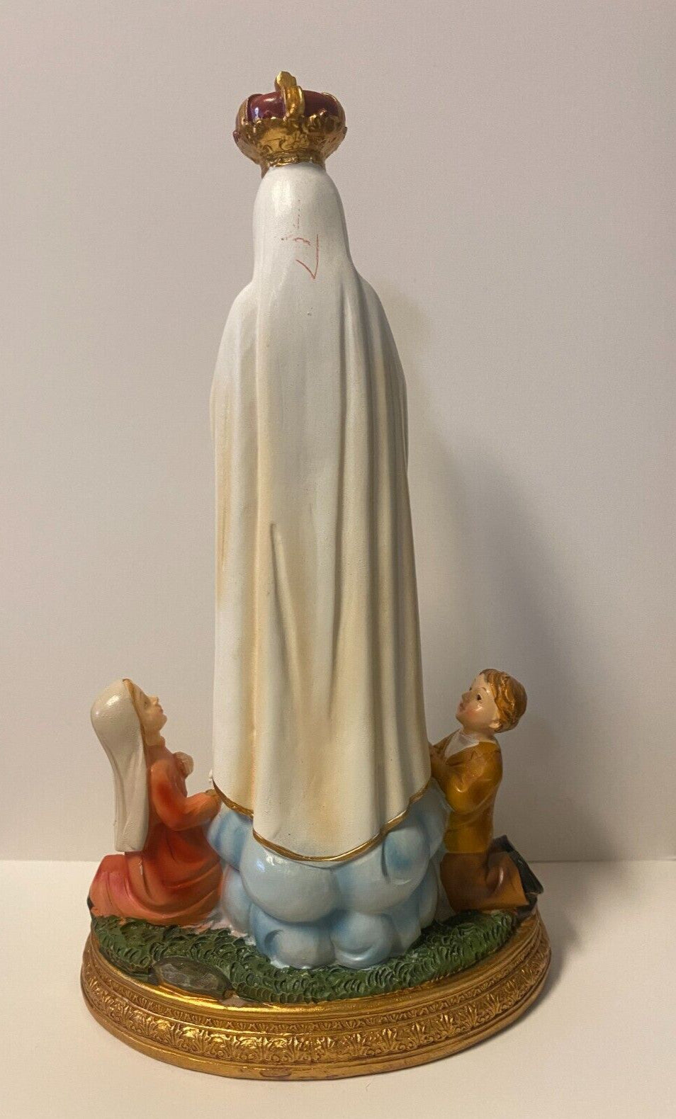 8-inch Our Lady of Fatima statue with children, religious Christian figure, detailed Catholic collectibles by Bob and Penny Lord.