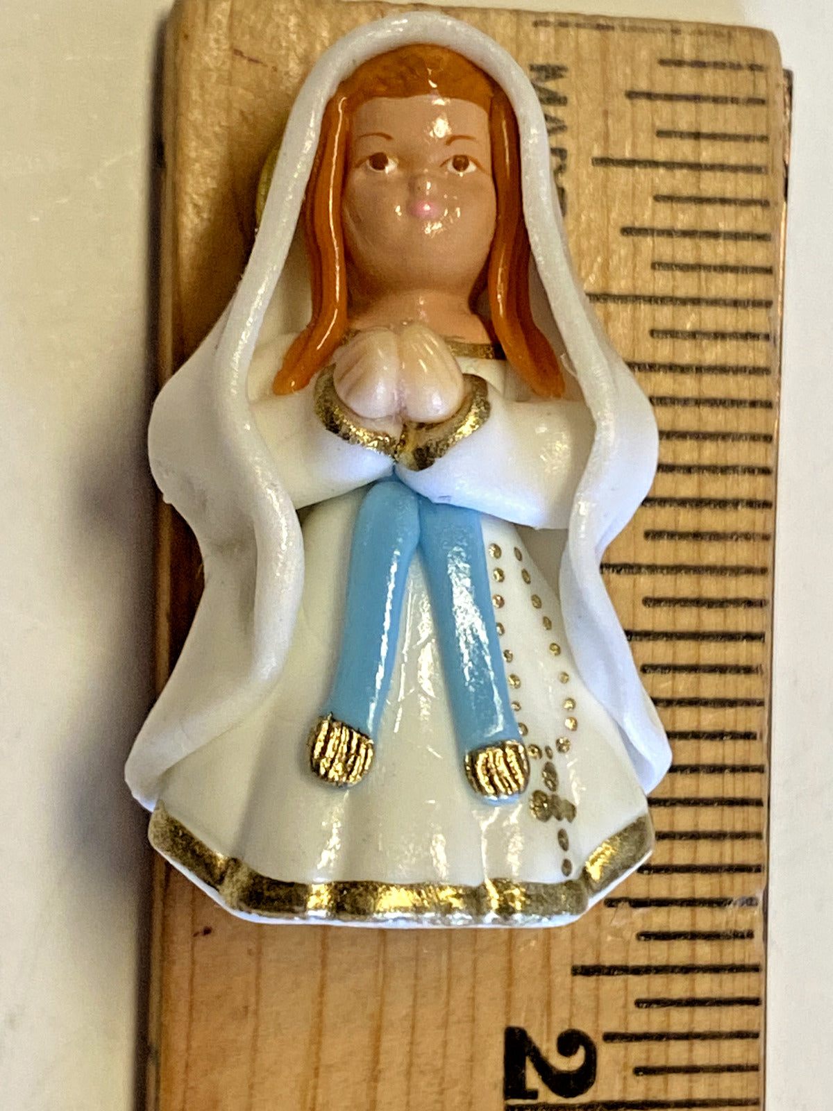 Our Lady of Lourdes Miniature 1.75"  Statue, New from Colombia #053 - Bob and Penny Lord