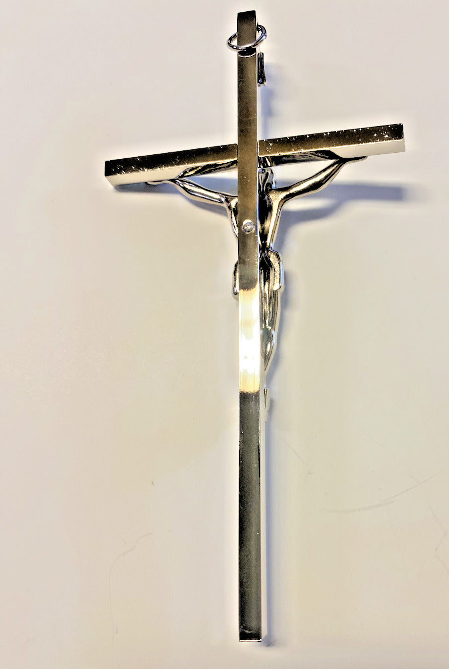 Silver & Blue Small 6" Crucifix,  New #AB-98-1