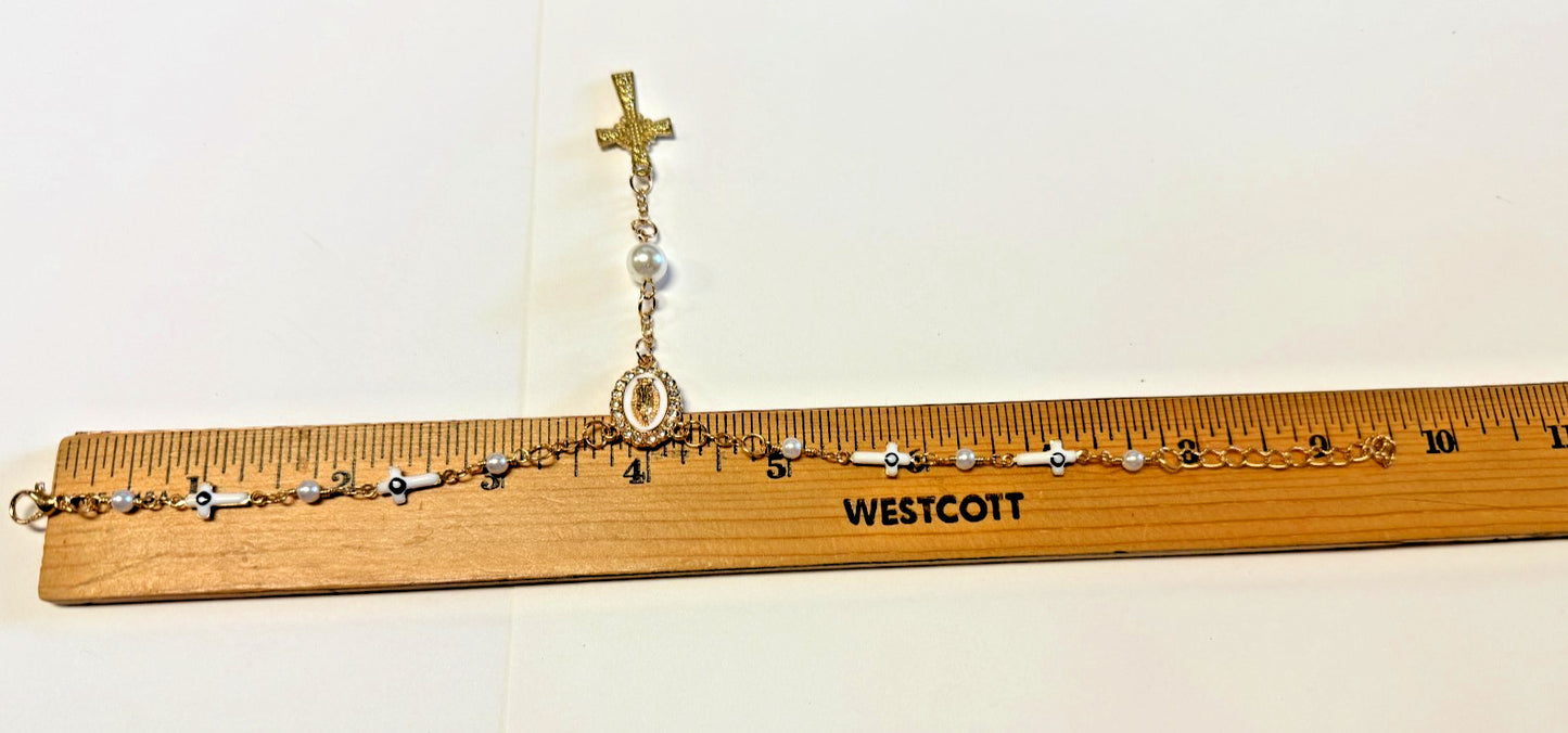 O L of Guadalupe Medal ,Crosses  and Pearls Devotional , New #Gftshp-132 - Journeys of Faith