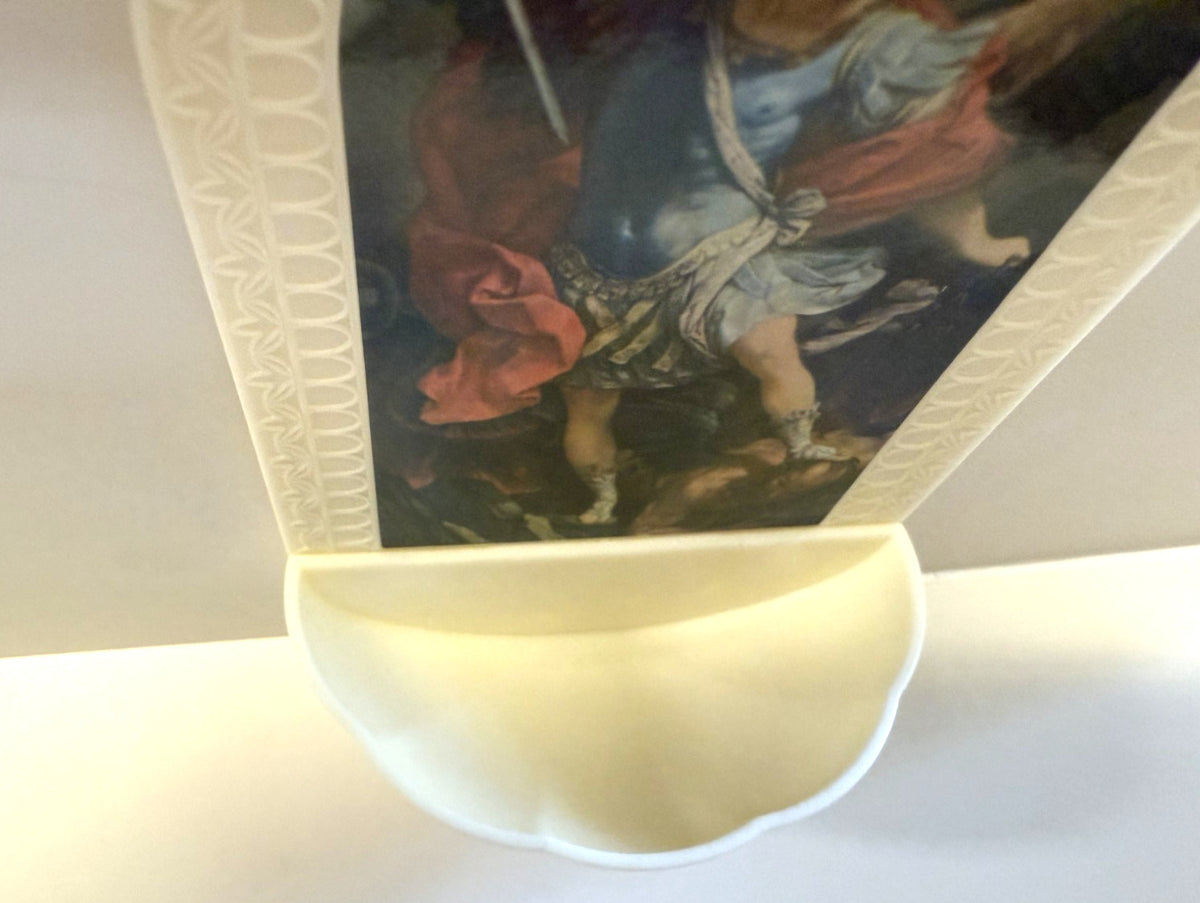 Saint Michael the Archangel  5.25" Holy Water Font, New #AB-337-R2