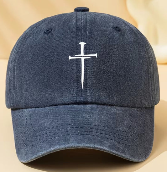 Cross Blue Unisex Baseball Cap, New #Gftshp-286 - Journeys of Faith