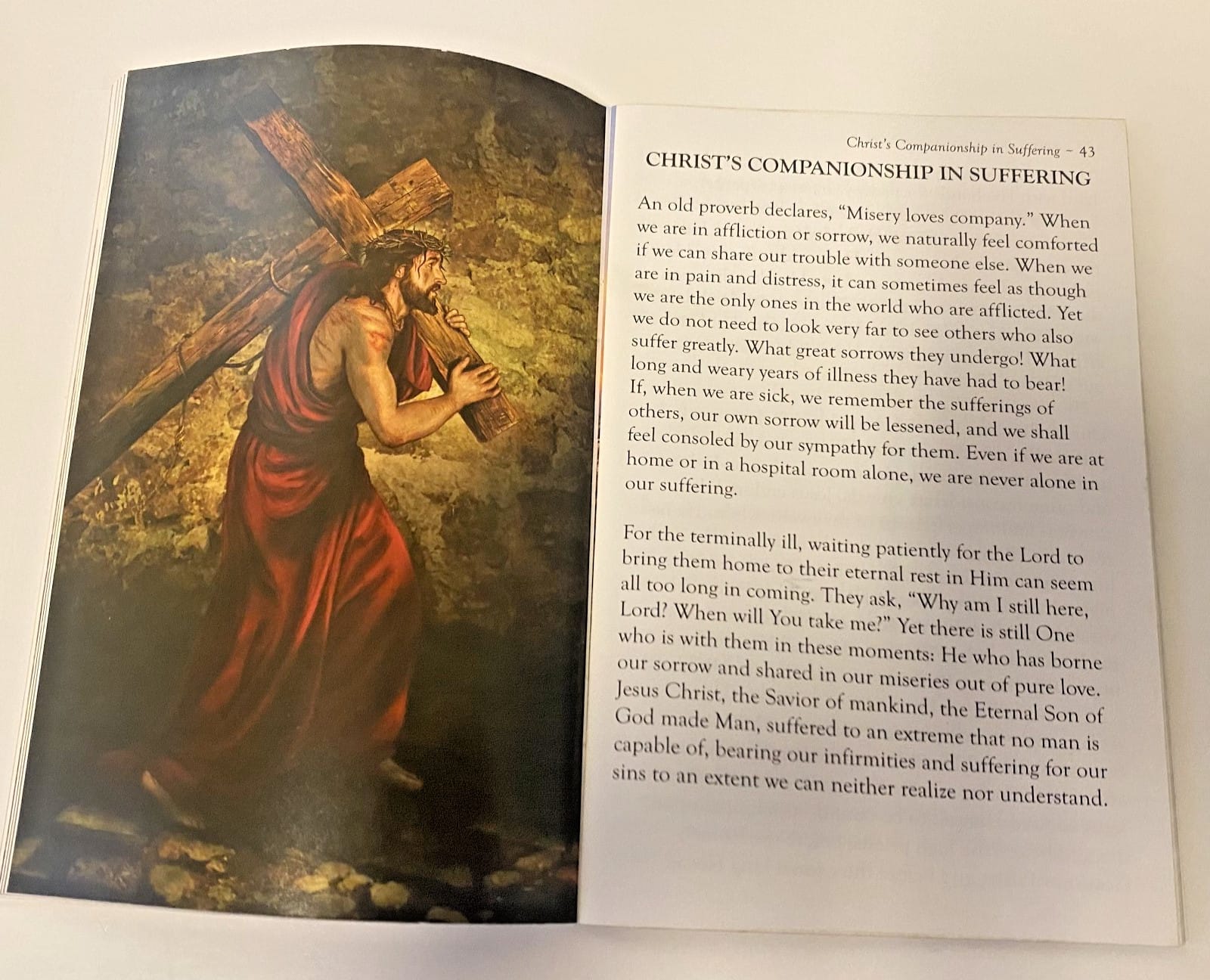 Healing meditations prayer booklet from Bob and Penny Lord Journeys of Faith, featuring Christian holy cards and spiritual messages.