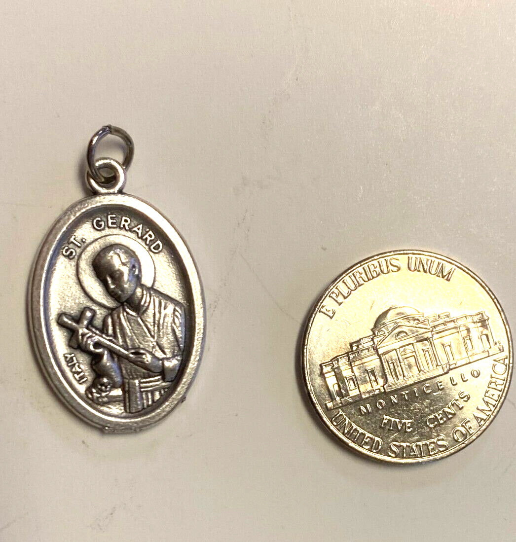 Saint Gerard Majella & Our Lady of Perpetual Help Silver tone Medal, New - Bob and Penny Lord