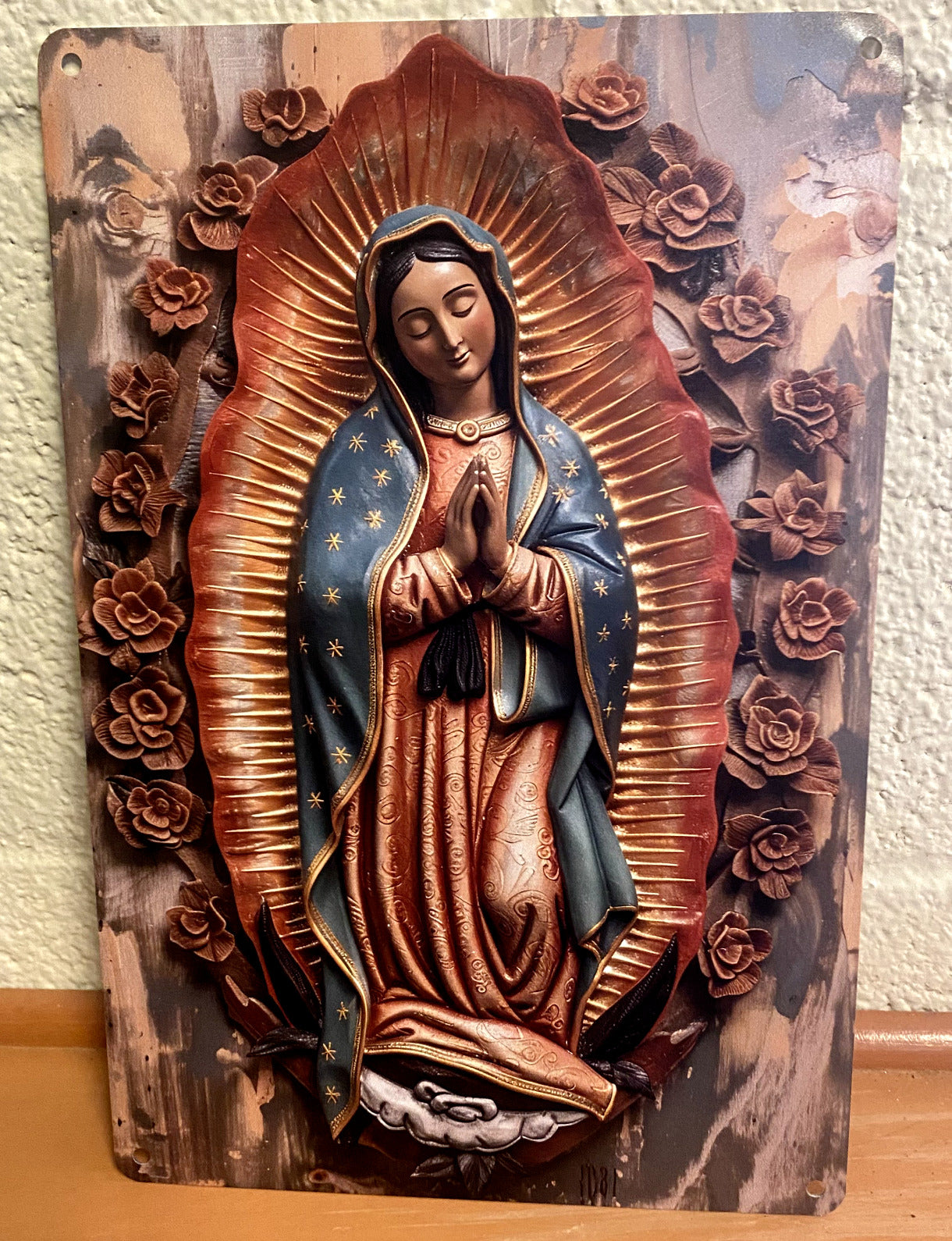 Our Lady of Guadalupe 2D Image set on Aluminum, New  #ALM-08 Free Shipping