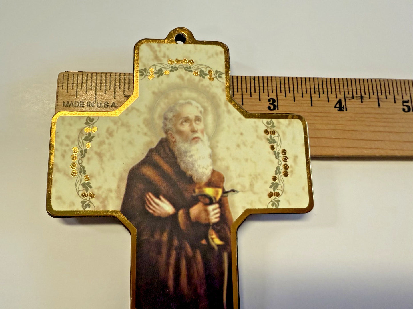 Saint Benedict 5" Wood Cross, New #AB-271-R2 - Journeys of Faith