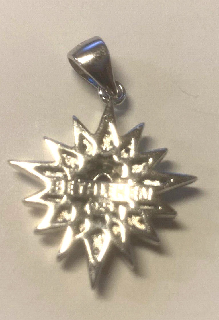 925 Sterling Silver Star Pendant with a Siam Stone, New from Bethlehem - Journeys of Faith