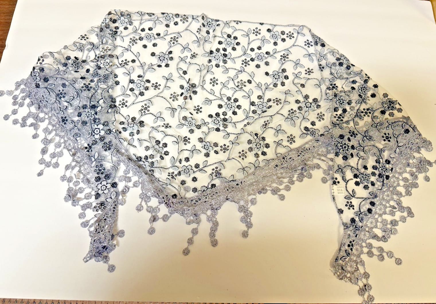 Women's  Dark Gray Lace Church Veil, New #AB-426-R2 Unbranded Clothing, Shoes & Accessories:Women:Women's Accessories:Scarves & Wraps