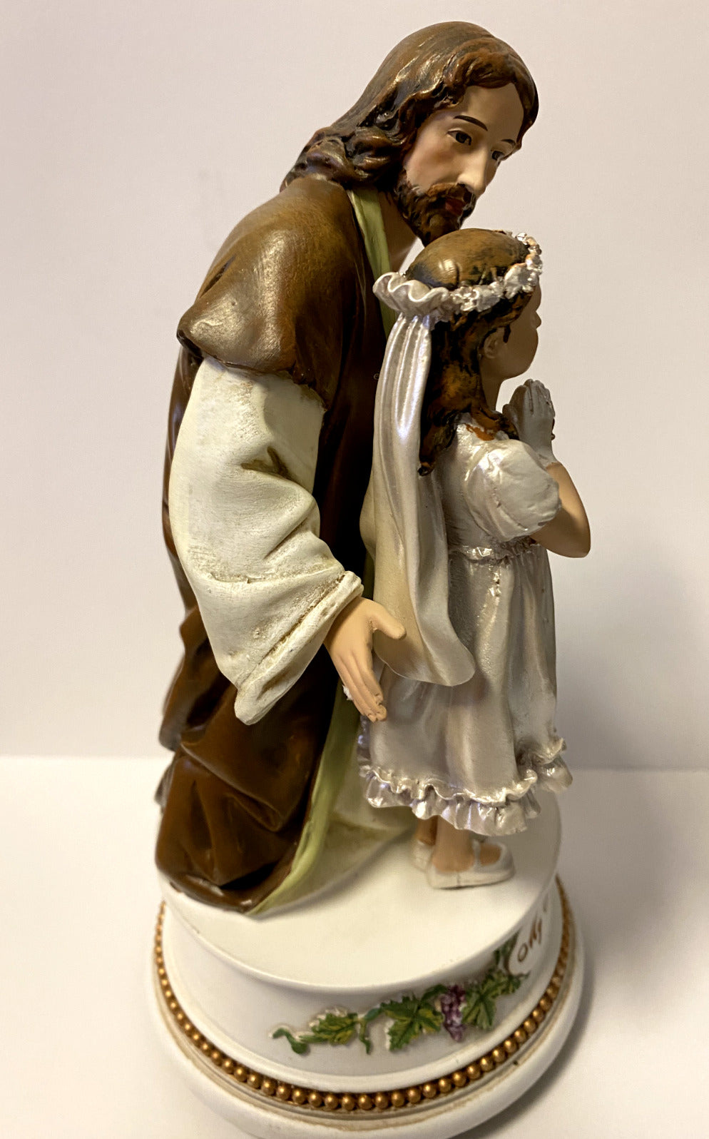 Jesus with Girl Communion Musical Figurine, 7.25"  New - Bob and Penny Lord