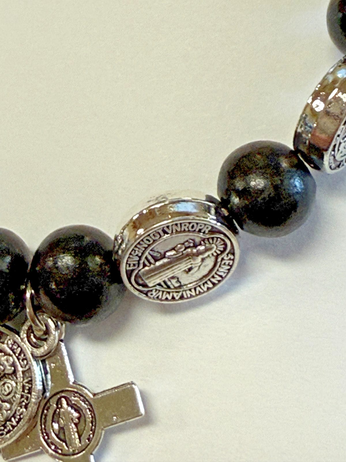 Saint Benedict Black Rosary Bracelet, New #AB-276-R2 Journeys of Faith Collectibles:Religion & Spirituality:Christianity:Jewelry