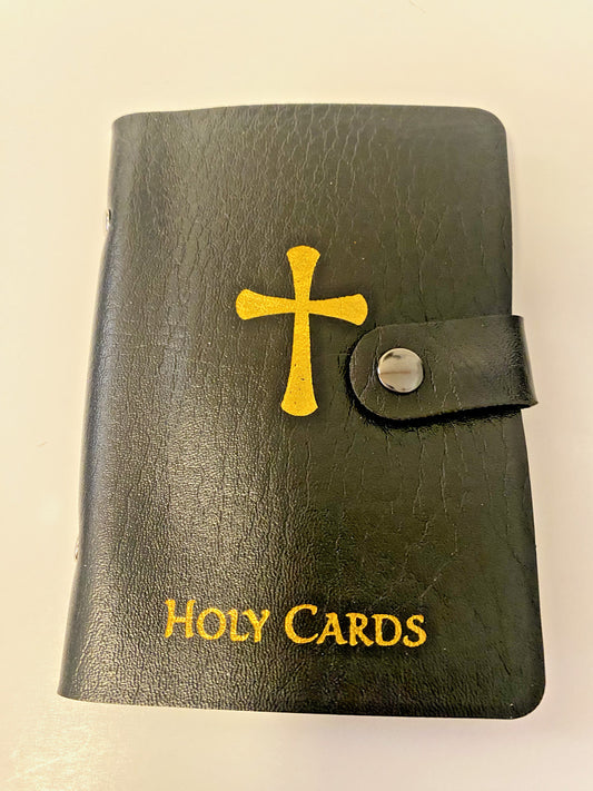Holy Card Holder 5.25" Black Booklet, New - Journeys of Faith