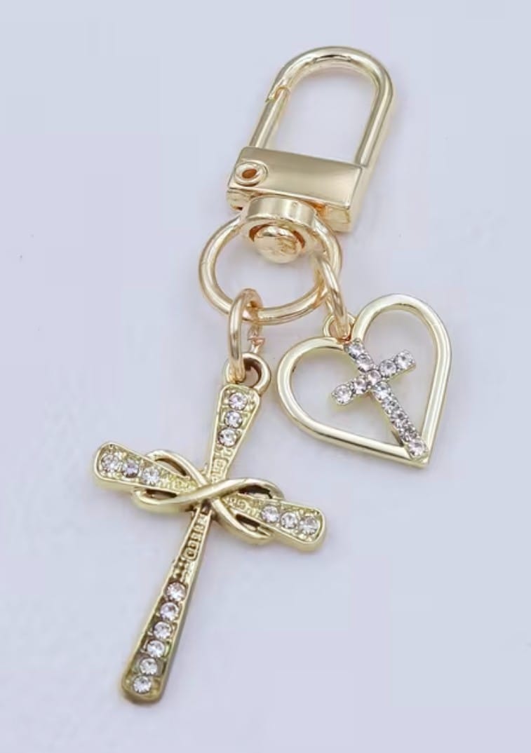 Cross +  Heart with a Cross  Gold Tone Devotional  Clip, New #Gftshp-128 Journeys of Faith Collectibles:Religion & Spirituality:Christianity:Medals