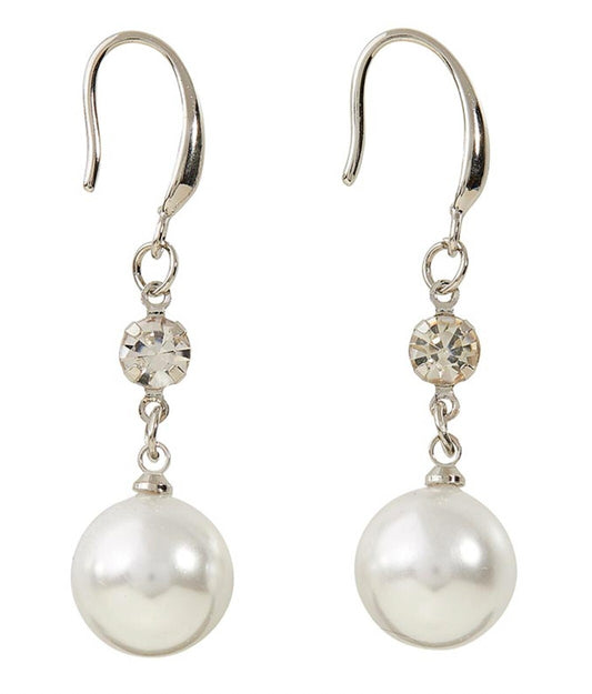 Faux Pearl Dangle 1.5" Earrings, New #AB-057