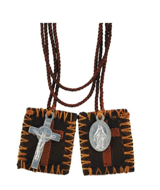 Brown Scapular with Cross & Medal, New #Gftshp-192 Journeys of Faith Collectibles:Religion & Spirituality:Christianity:Other Christian Collectibles