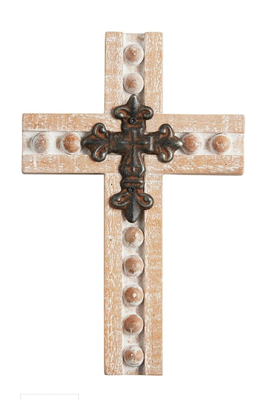 Decorative Roman wood wall cross, 9-inch size, featuring intricate design, perfect for home decor or collectible displays.